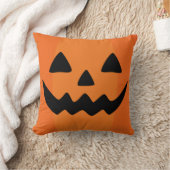 不気味な枕 – パンプキン顔 クッション (ブランケット)