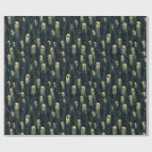 不気味な森と幽霊ハロウィーン ラッピングペーパー (フラット)