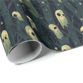 不気味な森と幽霊ハロウィーン ラッピングペーパー (ロールコーナー)