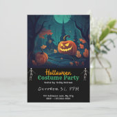 不気味な森のジャック – O'ランタンブラックハロウィーン 招待状 (スタンド正面)