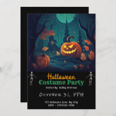 不気味な森のジャック – O'ランタンブラックハロウィーン 招待状 (正面/裏面)