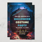 不気味な森のジャック – O'ランタンヴィンテージハロウィーン 招待状 (正面/裏面)