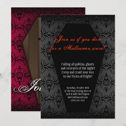 不気味な棺招待状 招待状 (正面/裏面)