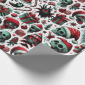 不気味な死んだクリスマスパターン ラッピングペーパー (角)