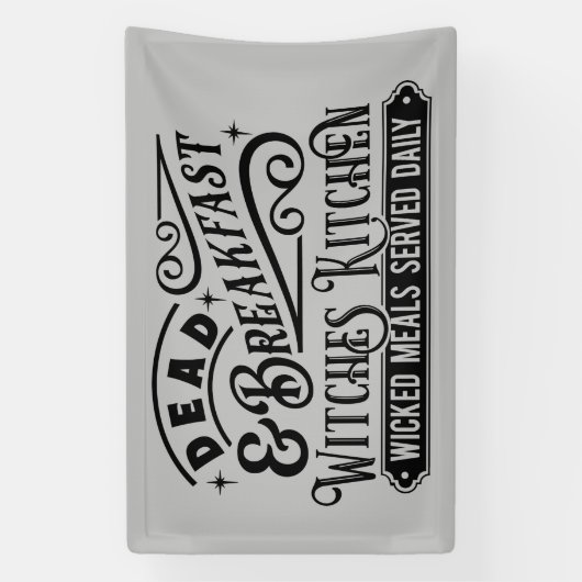 不気味な死んだ朝食ハロウィーンのワードアート 横断幕 (縦)