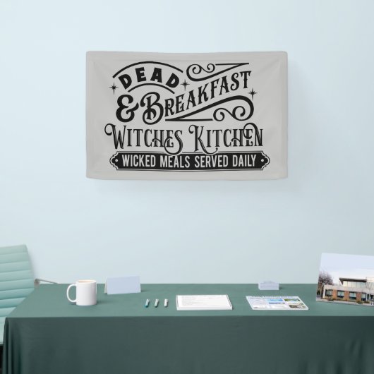 不気味な死んだ朝食ハロウィーンのワードアート 横断幕 (トレードショー)