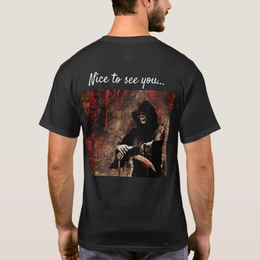 不気味な死神の挨拶 Tシャツ (裏面)