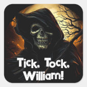 不気味な死神誕生日 スクエアシール (正面)