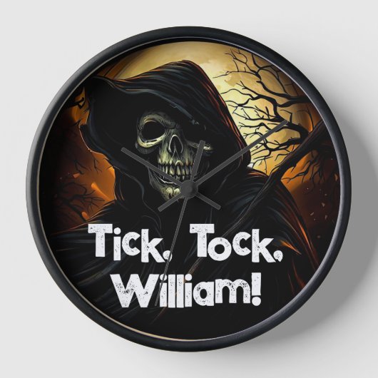 不気味な死神 壁時計 (正面)