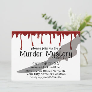 不気味な殺人ミステリーのディナーパーティー 招待状