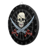 不気味な海賊スカル&クロス短剣 ダーツボード (正面右)