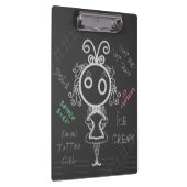 不気味な漫画かわいいタトゥーガール クリップボード (右)