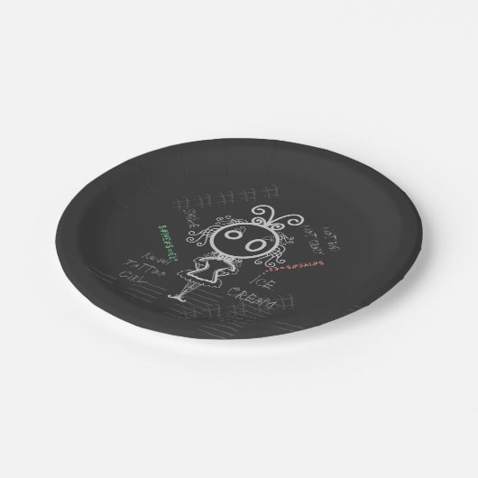 不気味な漫画かわいいタトゥーガール ペーパープレート