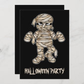 不気味な漫画のミイラハローウィンパーティ 招待状 (正面/裏面)