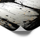 不気味な漫画ファンタジーハロウィンモンスターツリー ポスター (角)