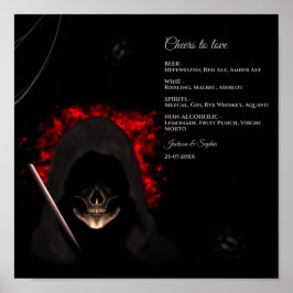 不気味な濃いムーディオティックスカルドリンクのメニュー記号 ポスター