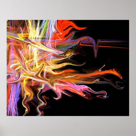不気味な炎のフラクタルアート素晴らしポスター ポスター (正面)