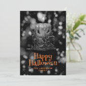 不気味な燃えるハロウィーンキャンドル シーズンカード (スタンド正面)