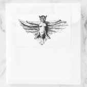 不気味な猫こうもりクリーチャーモンスターモンスターファンタジー獣 長方形シール (バッグ)