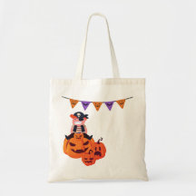 不気味な猫のハロウィントートバッグ