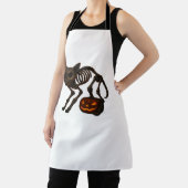 不気味な猫スケルトンクラシックハロウィーンギフトTシャツ エプロン (インサイチュ)