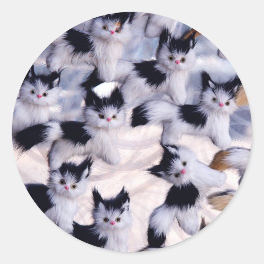 不気味な猫 ラウンドシール (正面)