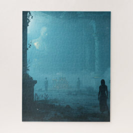 不気味な生き物が神秘的な寺に入って礼拝する ジグソーパズル