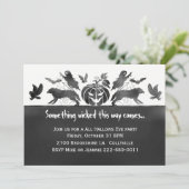 不気味な生き物のハロウィンパーティー招待状 招待状 (スタンド正面)