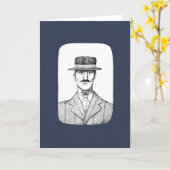 不気味な男の首のタトゥー 蛾の不気味なゴシックアート カード (黄色い花)