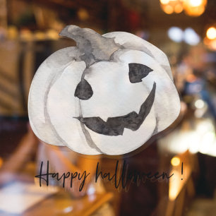 不気味な白いかぼちゃ ハッピーハロウィン ウィンドウサイン