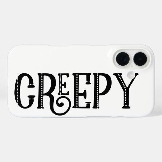 不気味な白黒お洒落ヴィンテージタイポグラフィ Case-Mate iPhoneケース (裏面 (横))