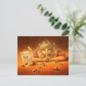 不気味な目をした少女のマカブレファンタジー ポストカード (スタンド正面)