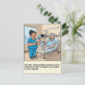 不気味な看護師が注射を準備する 元気になりますように ポストカード (スタンド正面)