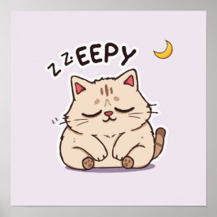 不気味な眠い猫 ポスター