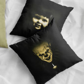 不気味な磁器の人形ハロウィンホームデコール クッション