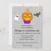 不気味な祝杯のカップケーキ ハロウィン 誕生日 招待状 (正面)