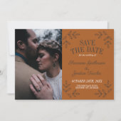 不気味な秋のハロウィーンブラックテラコッタゴシック セーブザデート (正面)