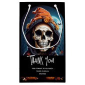 不気味な笑いスケルトンパーティーありがとう スモールペーパーバッグ (裏面)