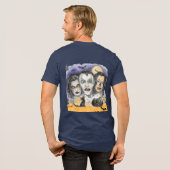 不気味な笑い仮面、黒猫の観察 トライブレンドＴシャツ (フル背面)