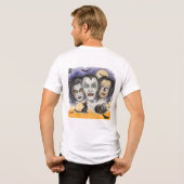 不気味な笑い仮面、黒猫の観察 トライブレンドＴシャツ (裏面全面)