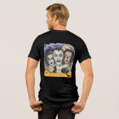 不気味な笑い仮面、黒猫の観察 トライブレンドＴシャツ (裏面全面)