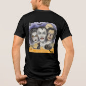 不気味な笑い仮面、黒猫の観察 トライブレンドＴシャツ (裏面)