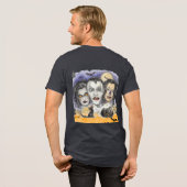 不気味な笑い仮面、黒猫の観察 トライブレンドＴシャツ (フル背面)
