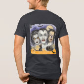 不気味な笑い仮面、黒猫の観察 トライブレンドＴシャツ (裏面)
