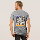 不気味な笑い仮面、黒猫の観察 トライブレンドＴシャツ (フル背面)