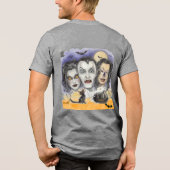 不気味な笑い仮面、黒猫の観察 トライブレンドＴシャツ (裏面)