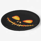 不気味な笑顔のジャックO'ランタン顔 ペーパープレート (アングル)