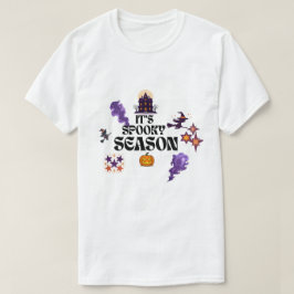 不気味な紫の幽霊屋敷のハロウィンデザイン Tシャツ
