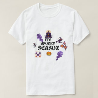 不気味な紫の幽霊屋敷のハロウィンデザイン Tシャツ