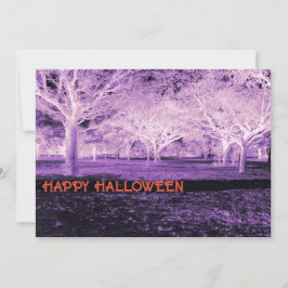不気味な紫の森のハロウィン 招待状